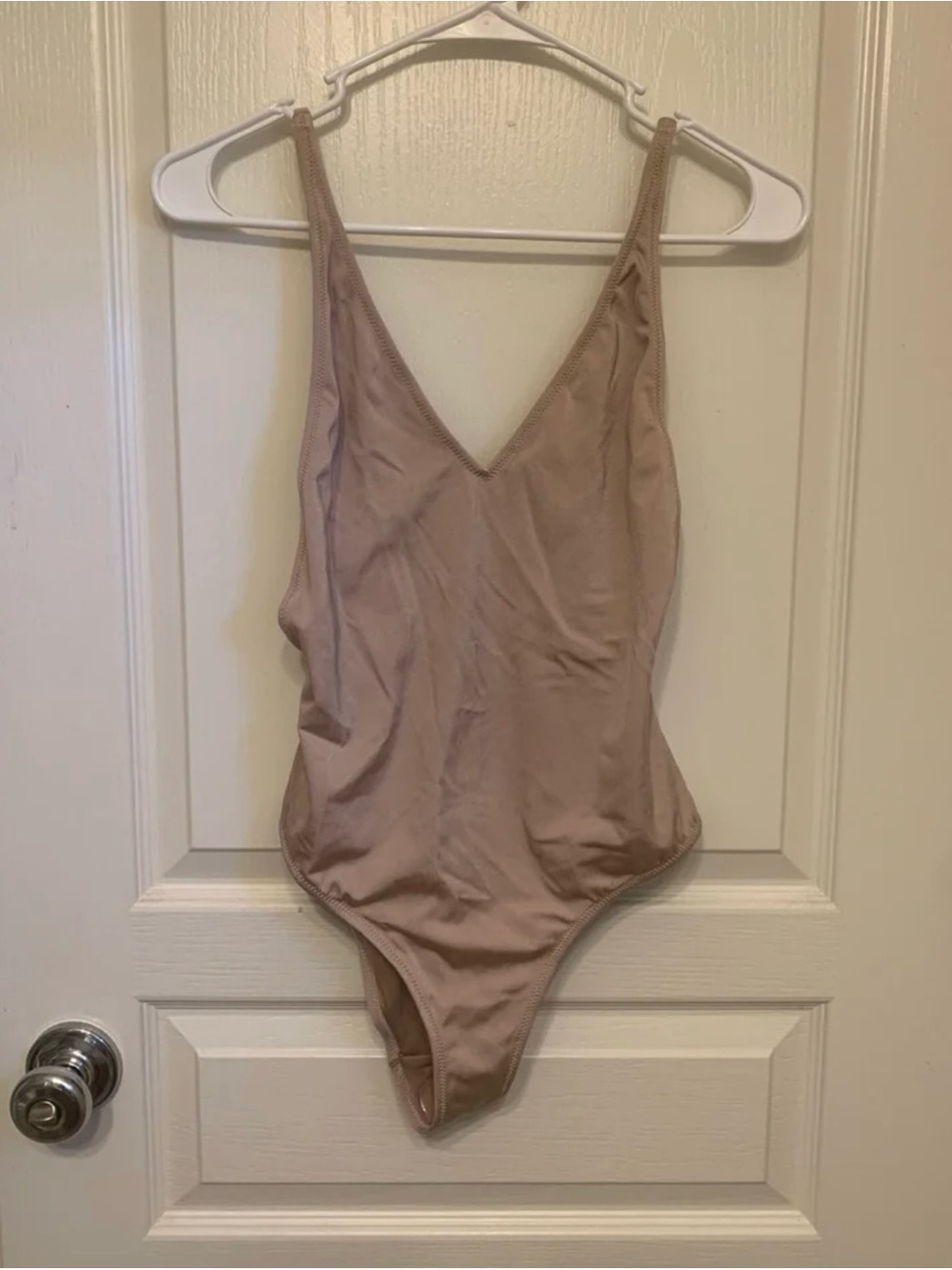 Topshop Blush Pink/Tan One-Piece Swimsuit